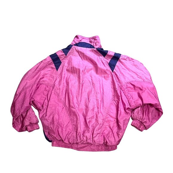 Vintage Misty Valley Sport Nylon Tracksuit Pink Navy Blue Two Piece Set Small - Picture 2 of 9
